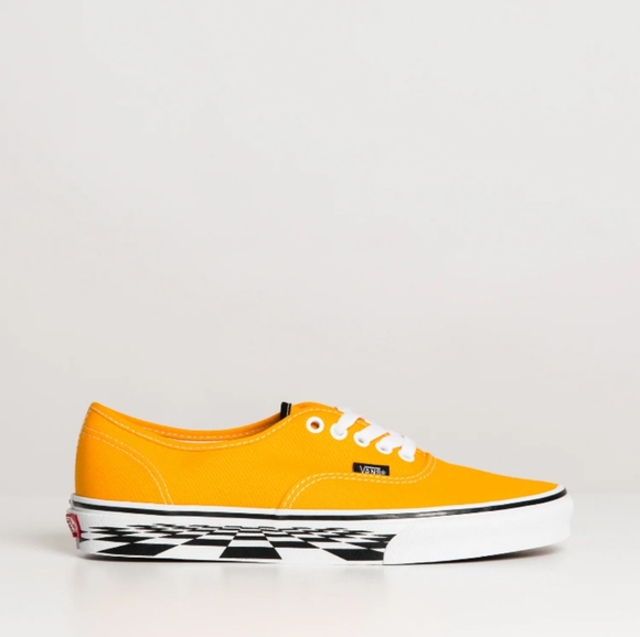 🆕 Vans | Authentic Unisex Sneakers in Sunflower Yellow & Checker Mens Size 10.5 - Picture 2 of 7